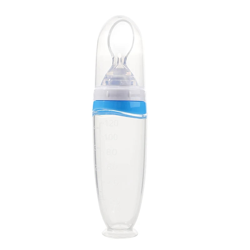 Squeeze Baby Food Feeder Bottle with Spoon