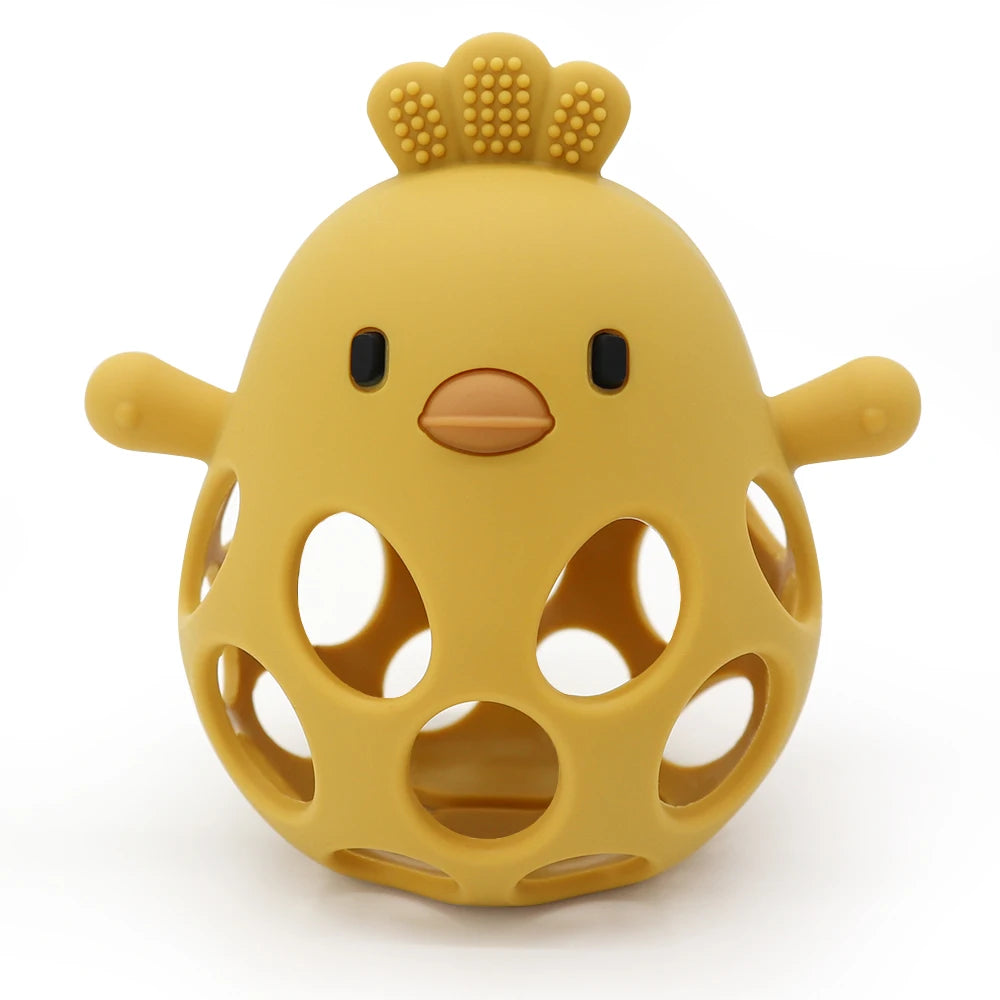 Silicone Baby Teether Toy | Soft Chick-Shaped Sensory Teething Toy
