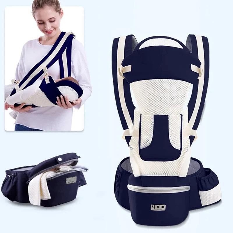 Ergonomic Baby Carrier with Hip Seat | Adjustable Infant & Toddler Carrier