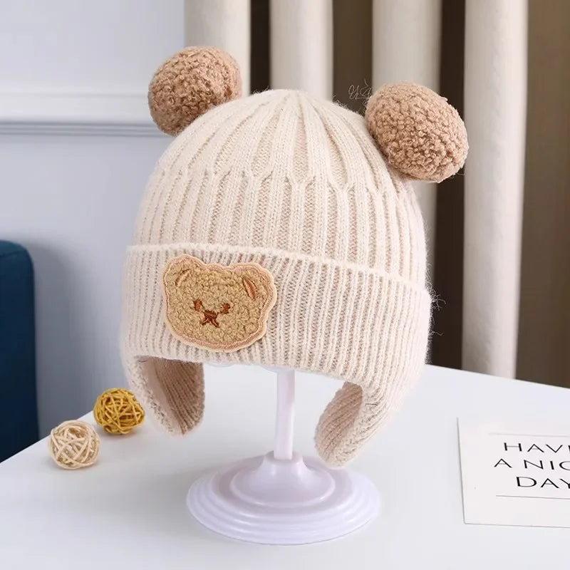 Baby Bear Winter Hat – Soft Knit Warm Ear Protection Beanie