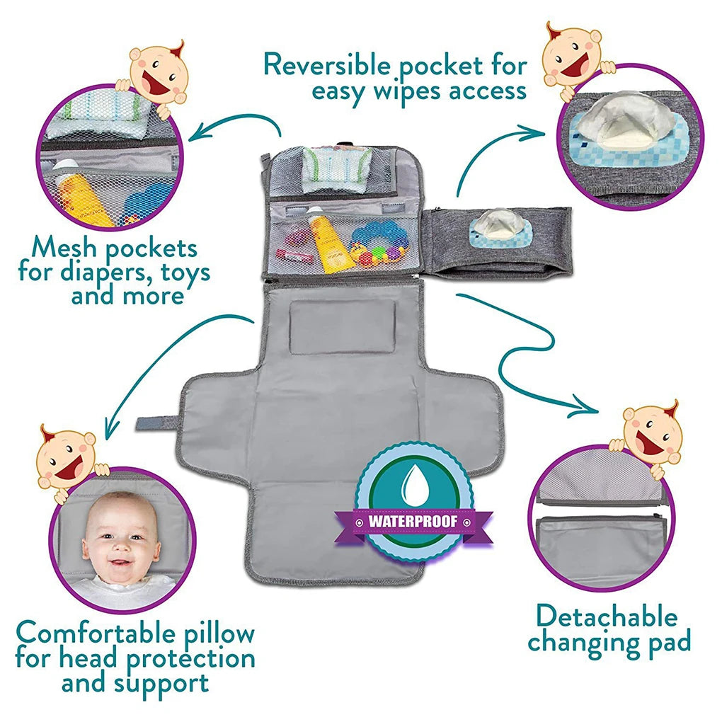 BabyBumply™ 3-in-1 Portable Diaper Changing Pad & Travel Organizer