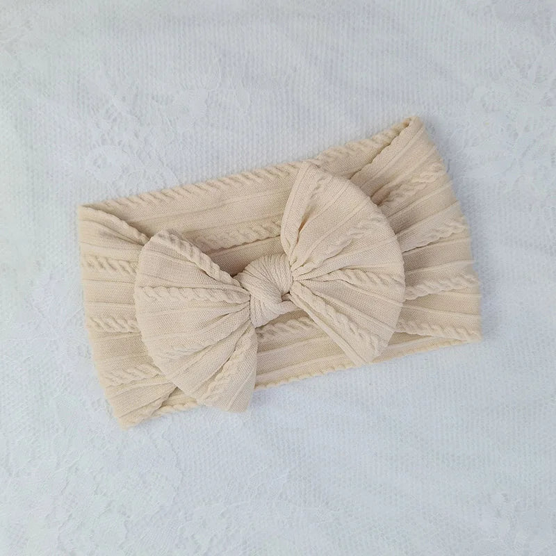 3-Piece Baby Bow Headband Set – Soft Nylon Baby Girl Hair Accessories