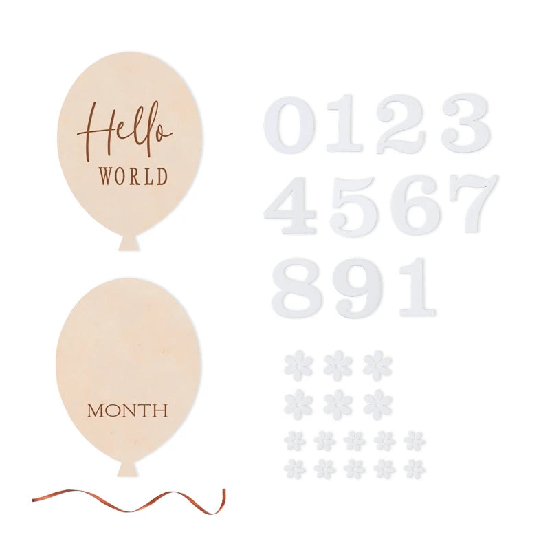 Wooden Baby Milestone Cards – Monthly Photo Props for Baby Memories