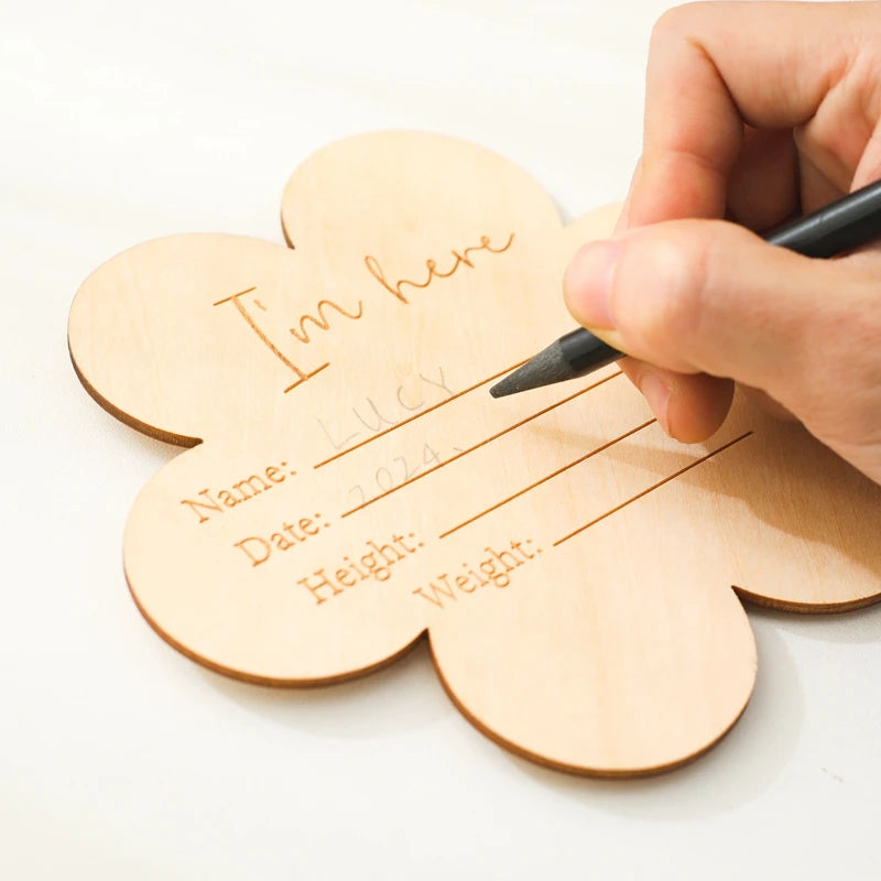 Wooden Baby Milestone Cards – Monthly Photo Props for Baby Memories