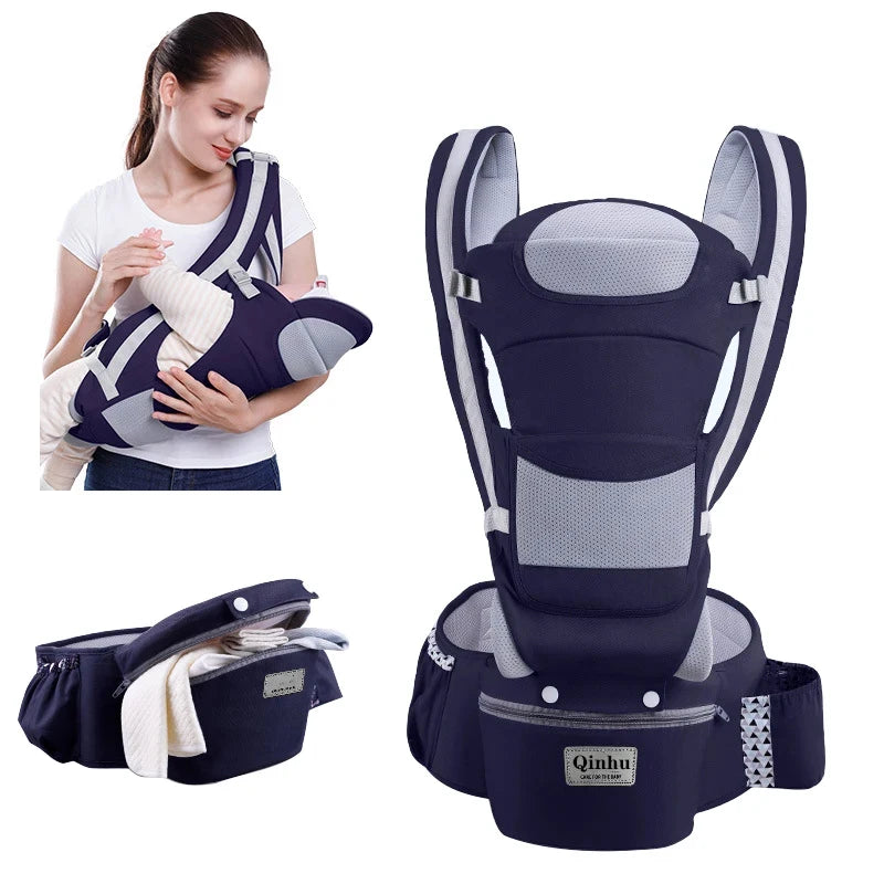 Ergonomic Baby Carrier with Hip Seat | Adjustable Infant & Toddler Carrier