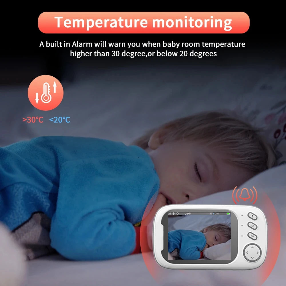 3.5" Wireless Baby Monitor with Night Vision, 2-Way Audio & Temperature Sensor