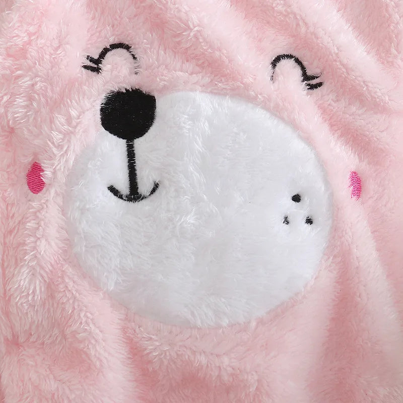 Cozy Baby Hooded Romper – Soft Winter Bunny & Bear Jumpsuit for Babies