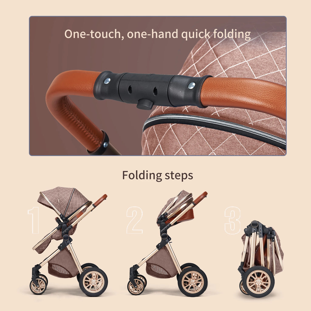 3-in-1 Baby Travel System Stroller – Reversible Seat & Foldable Design for 0–36 Months
