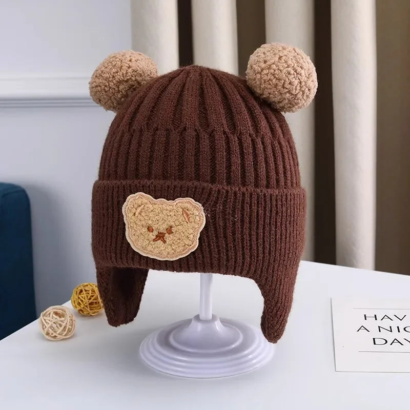 Baby Bear Winter Hat – Soft Knit Warm Ear Protection Beanie