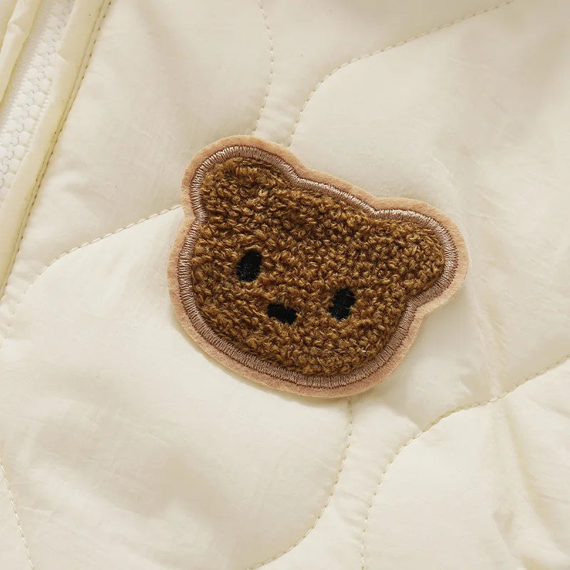 Warm Baby Bear Hooded Romper – Cozy Winter Jumpsuit for Babies
