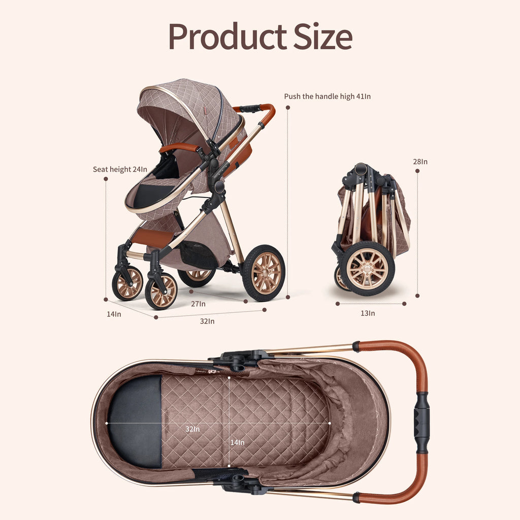 3-in-1 Baby Travel System Stroller – Reversible Seat & Foldable Design for 0–36 Months