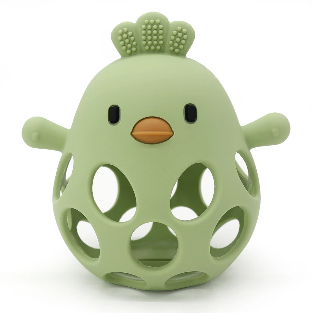 Silicone Baby Teether Toy | Soft Chick-Shaped Sensory Teething Toy
