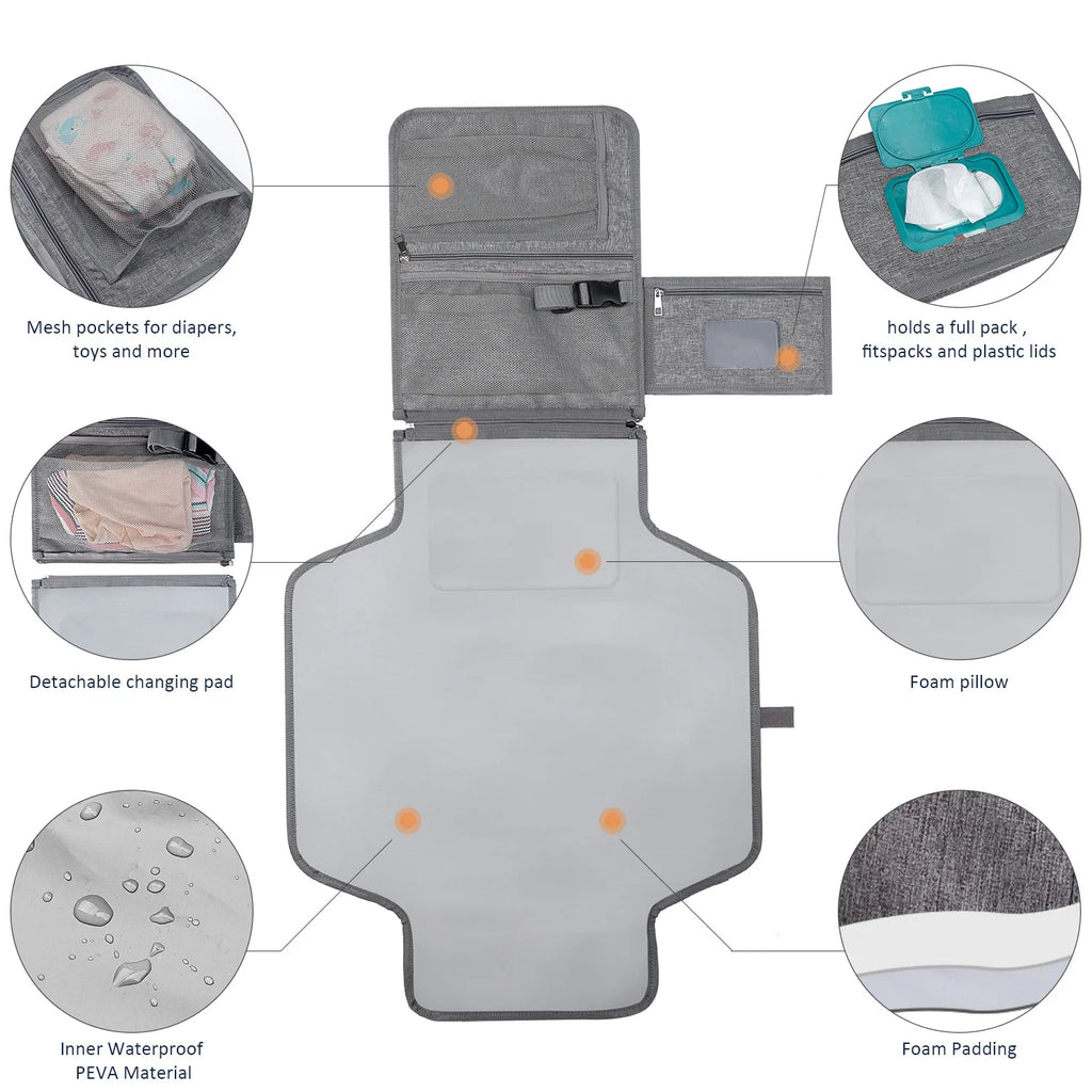 BabyBumply™ 3-in-1 Portable Diaper Changing Pad & Travel Organizer