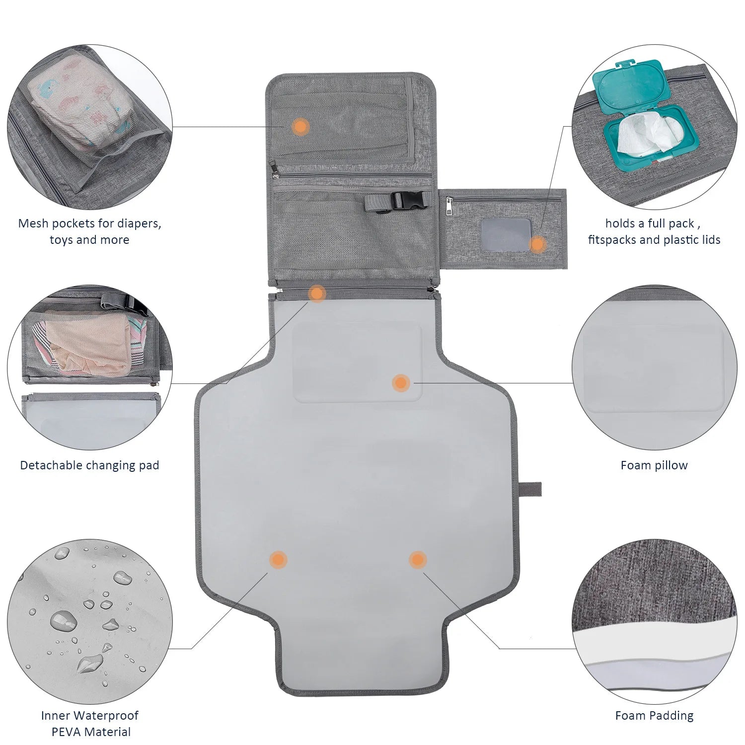 BabyBumply™ 3-in-1 Portable Diaper Changing Pad & Travel Organizer