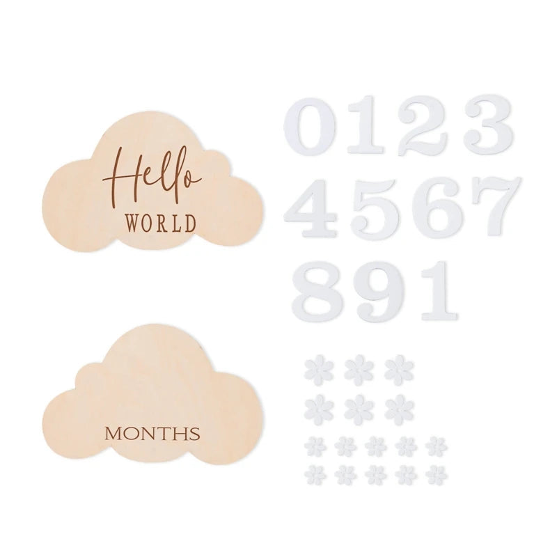 Wooden Baby Milestone Cards – Monthly Photo Props for Baby Memories
