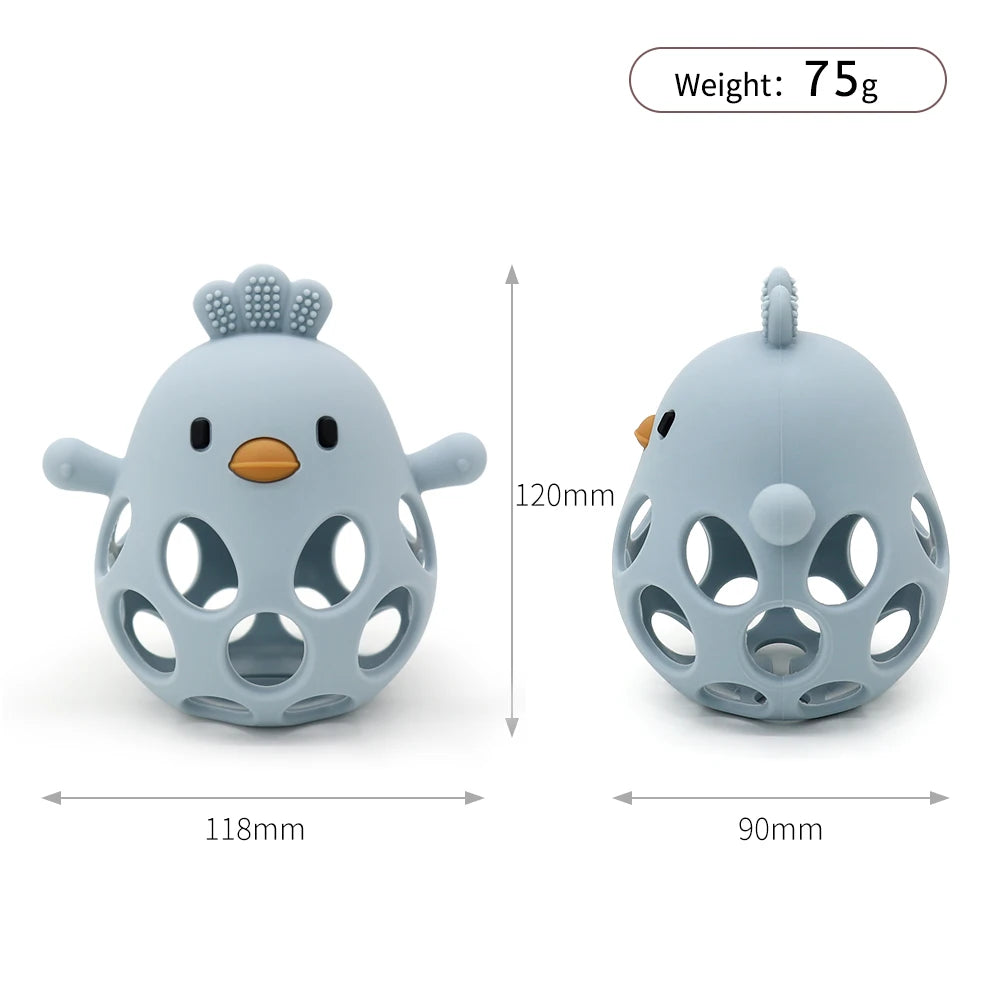 Silicone Baby Teether Toy | Soft Chick-Shaped Sensory Teething Toy