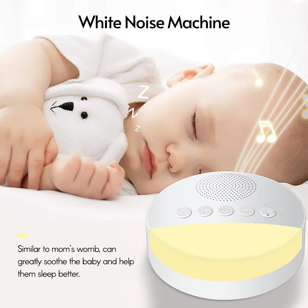 Portable Baby White Noise Machine with Night Light & Sleep Timer