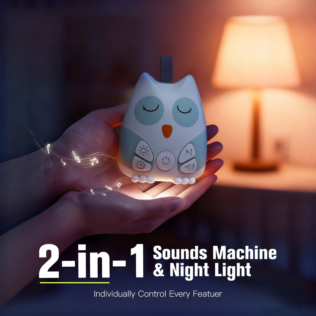 Owl Baby White Noise Machine with Night Light & Smart Cry Sensor