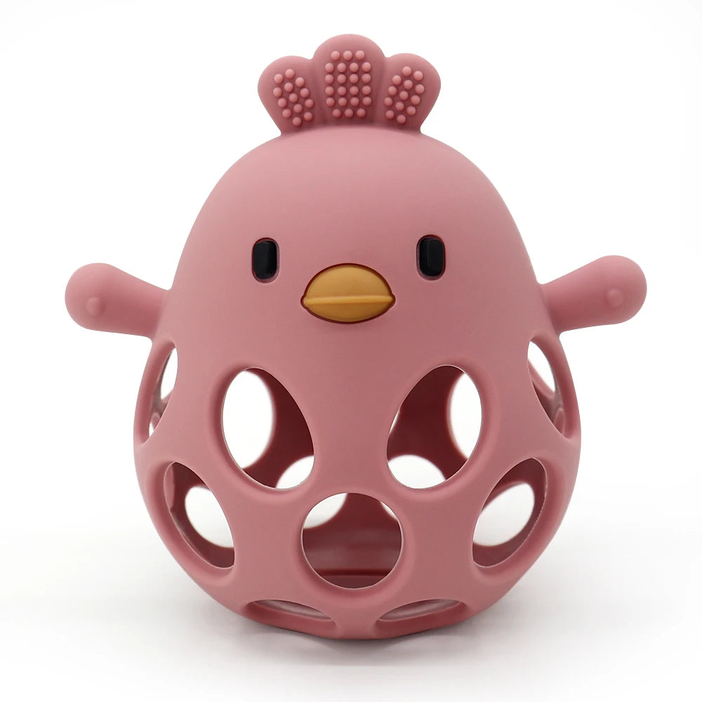 Silicone Baby Teether Toy | Soft Chick-Shaped Sensory Teething Toy