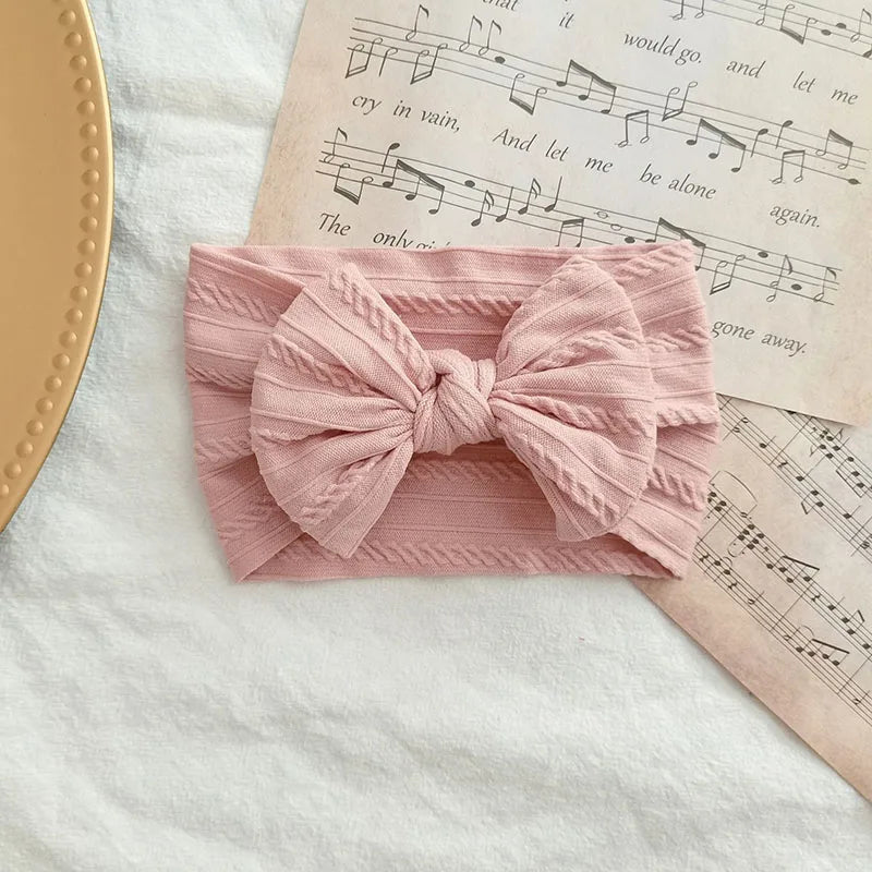 3-Piece Baby Bow Headband Set – Soft Nylon Baby Girl Hair Accessories