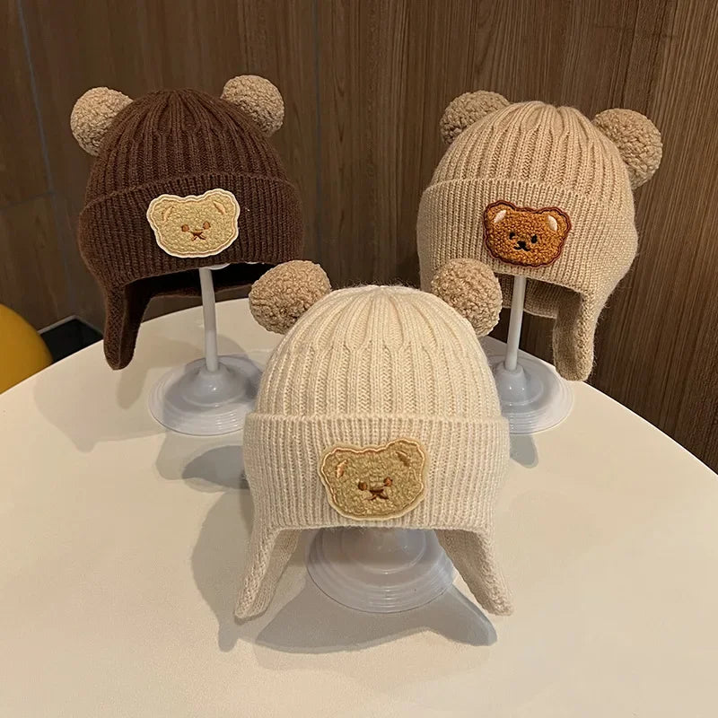 Baby Bear Winter Hat – Soft Knit Warm Ear Protection Beanie