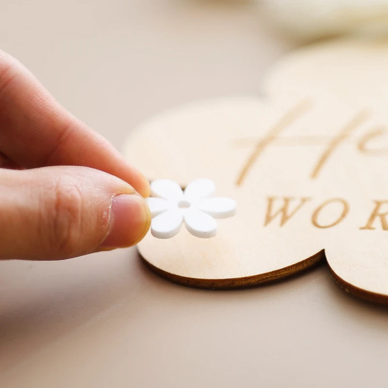 Wooden Baby Milestone Cards – Monthly Photo Props for Baby Memories
