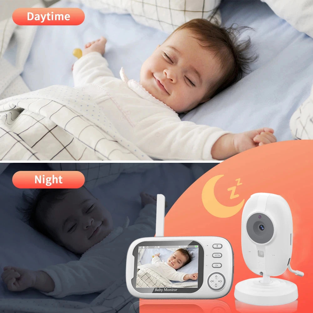 3.5" Wireless Baby Monitor with Night Vision, 2-Way Audio & Temperature Sensor
