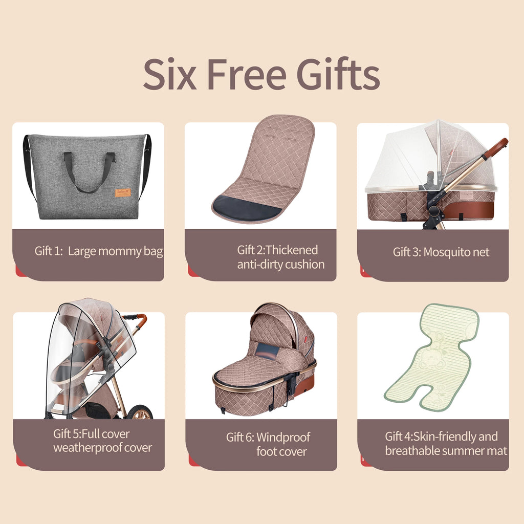 3-in-1 Baby Travel System Stroller – Reversible Seat & Foldable Design for 0–36 Months