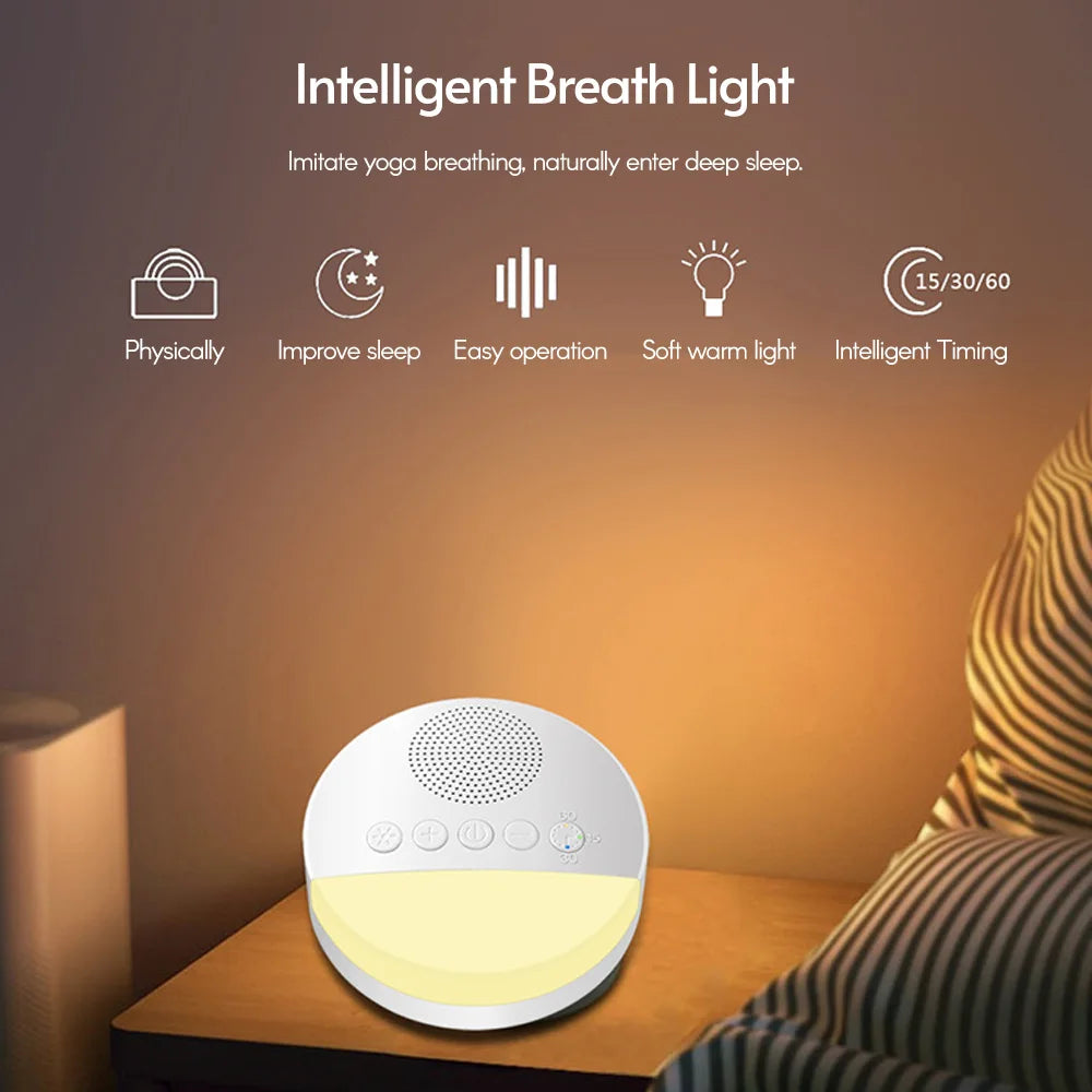 Portable Baby White Noise Machine with Night Light & Sleep Timer