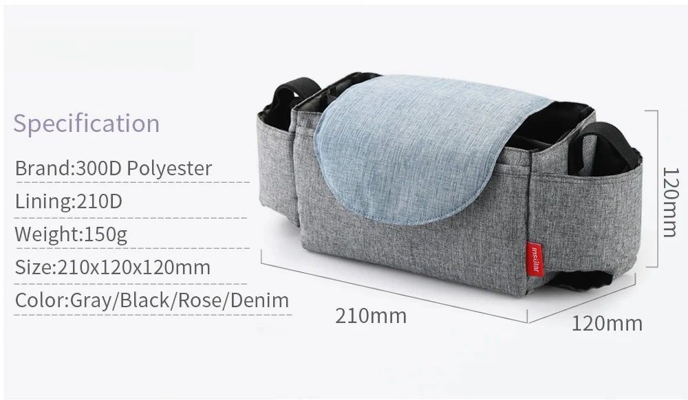 Stroller Organizer Bag – Portable Baby Storage & Bottle Holder