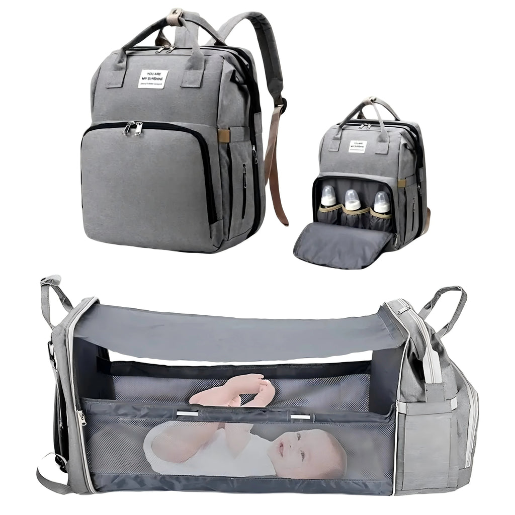 BabyBumply™ 3-in-1 Diaper Bag Backpack & Portable Baby Bed