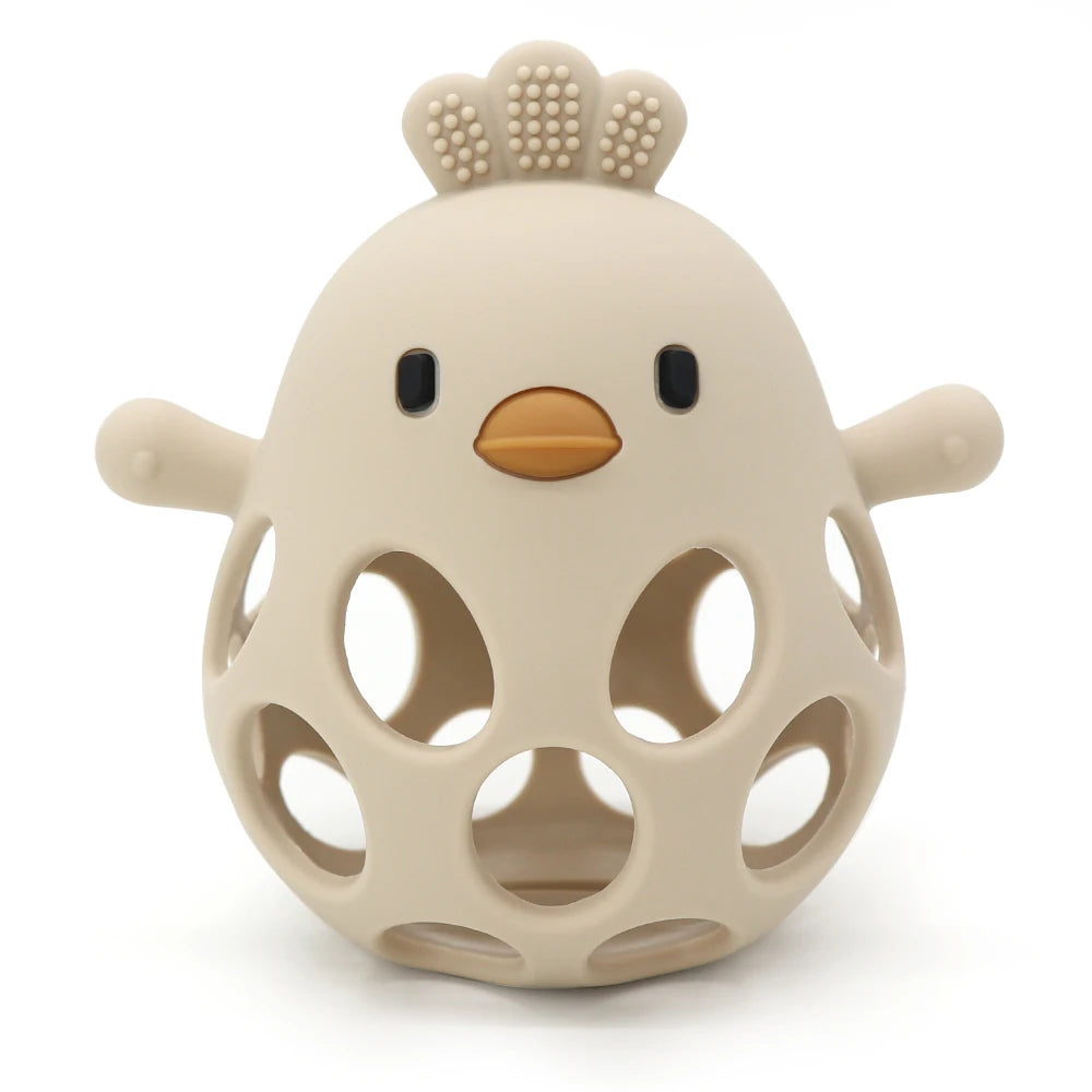 Silicone Baby Teether Toy | Soft Chick-Shaped Sensory Teething Toy