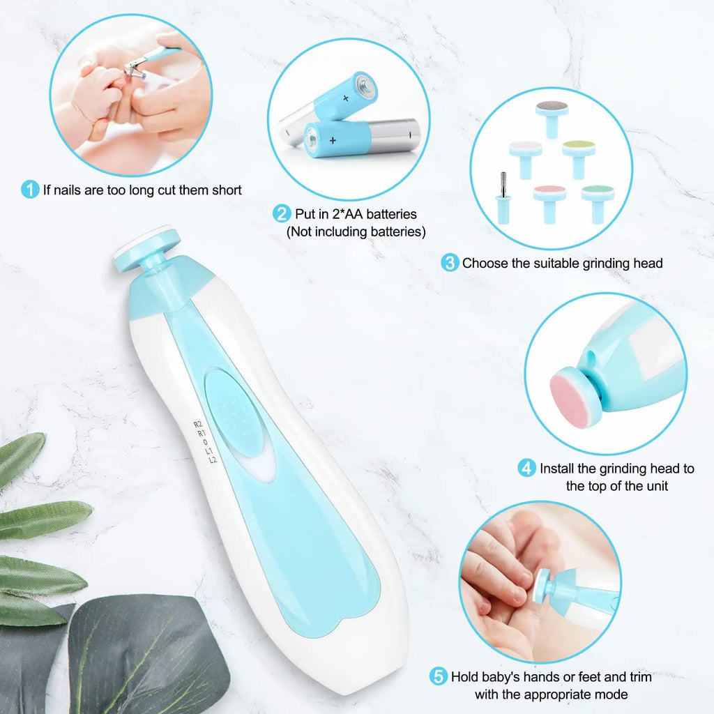 Baby Electric Nail Trimmer Kit | Safe & Gentle Infant Nail Care Set