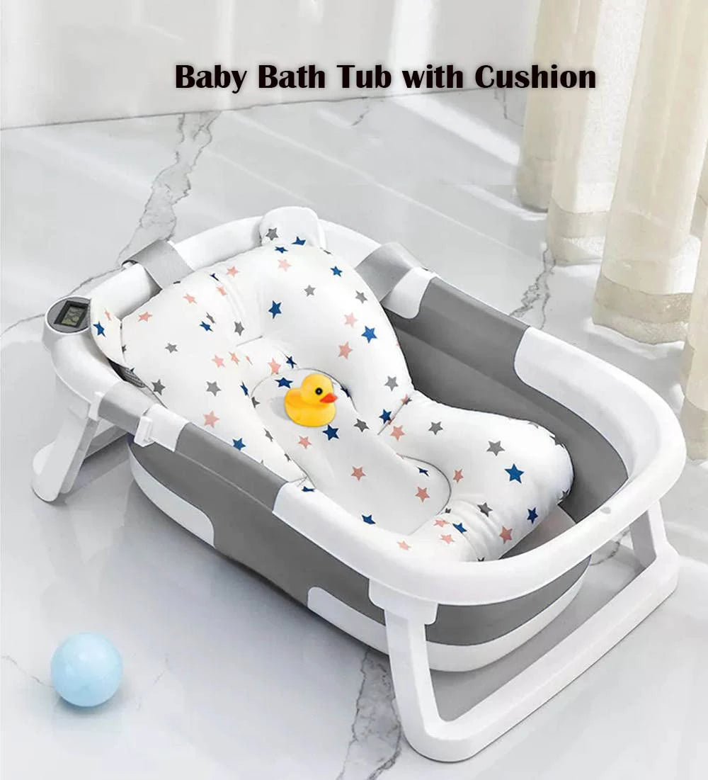 BabyBumply™ Foldable Baby Bath Tub with Cushion & Thermometer
