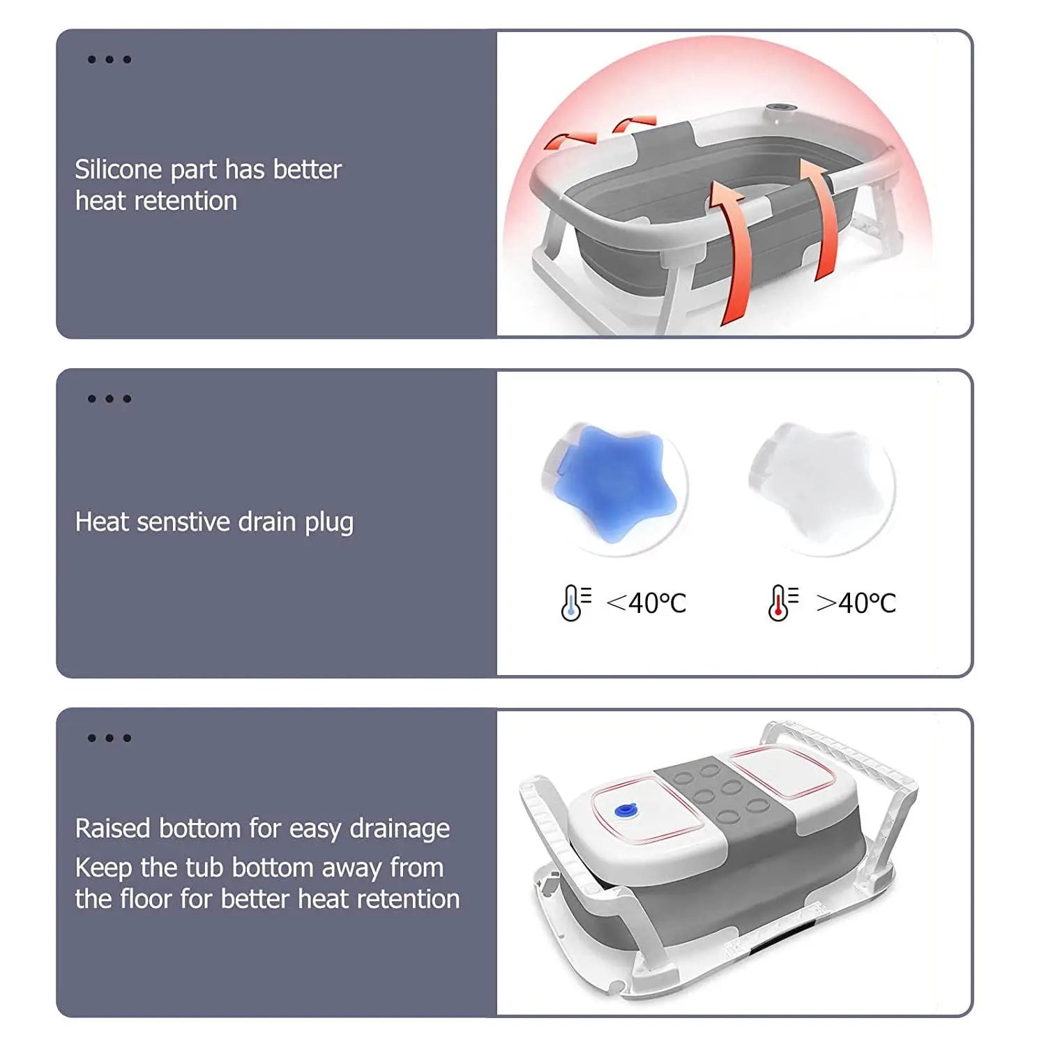 BabyBumply™ Foldable Baby Bath Tub with Cushion & Thermometer