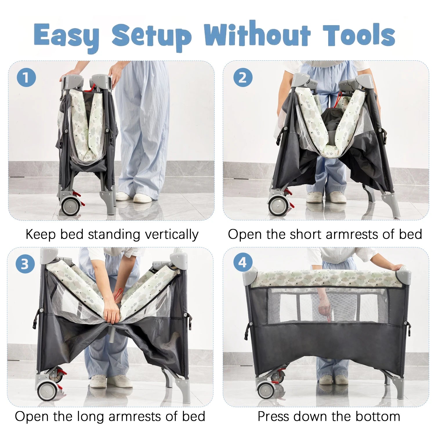BabyBumply™ 4-in-1 Portable Playpen & Bassinet Combo