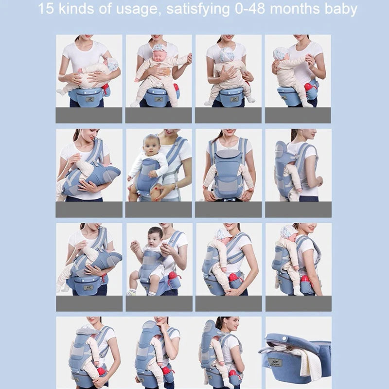 Ergonomic Baby Carrier with Hip Seat | Adjustable Infant & Toddler Carrier
