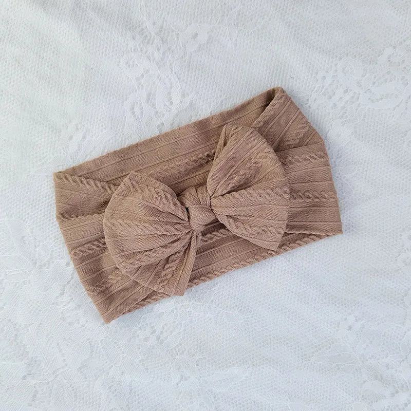 3-Piece Baby Bow Headband Set – Soft Nylon Baby Girl Hair Accessories