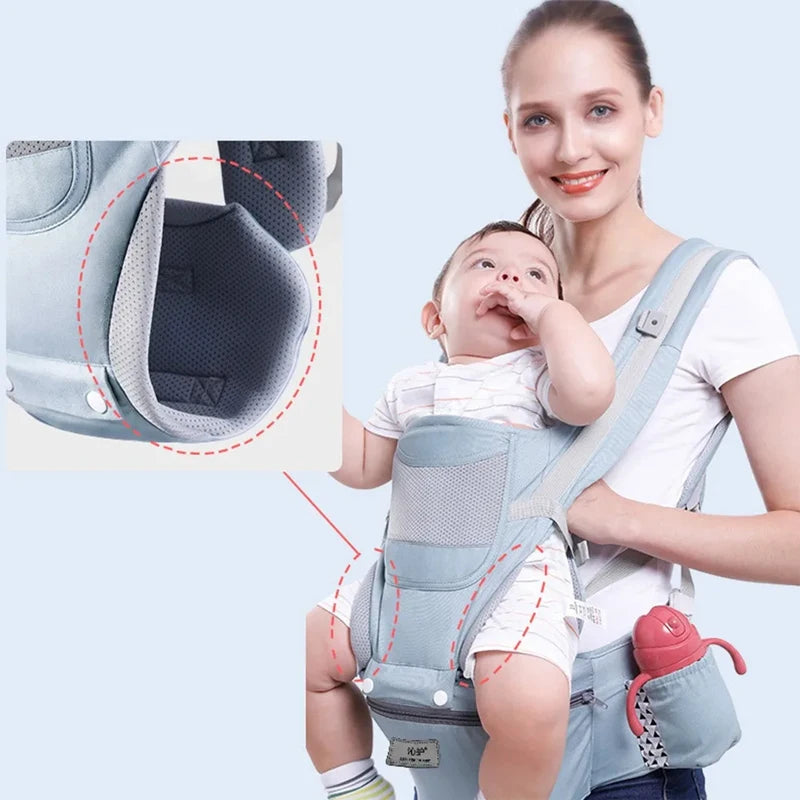 Ergonomic Baby Carrier with Hip Seat | Adjustable Infant & Toddler Carrier