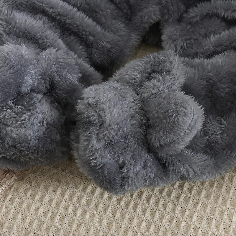 Cozy Baby Hooded Romper – Soft Winter Bunny & Bear Jumpsuit for Babies