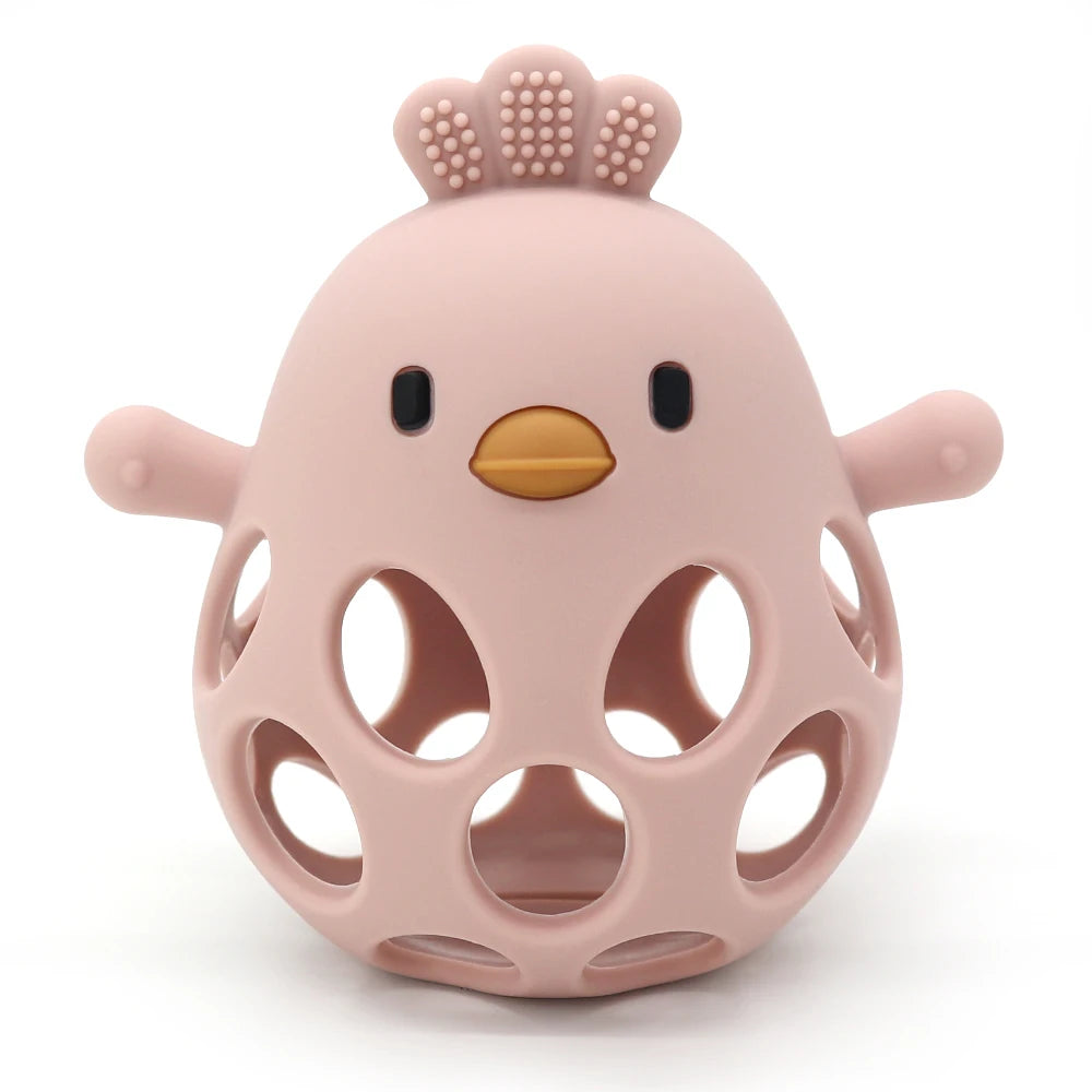 Silicone Baby Teether Toy | Soft Chick-Shaped Sensory Teething Toy