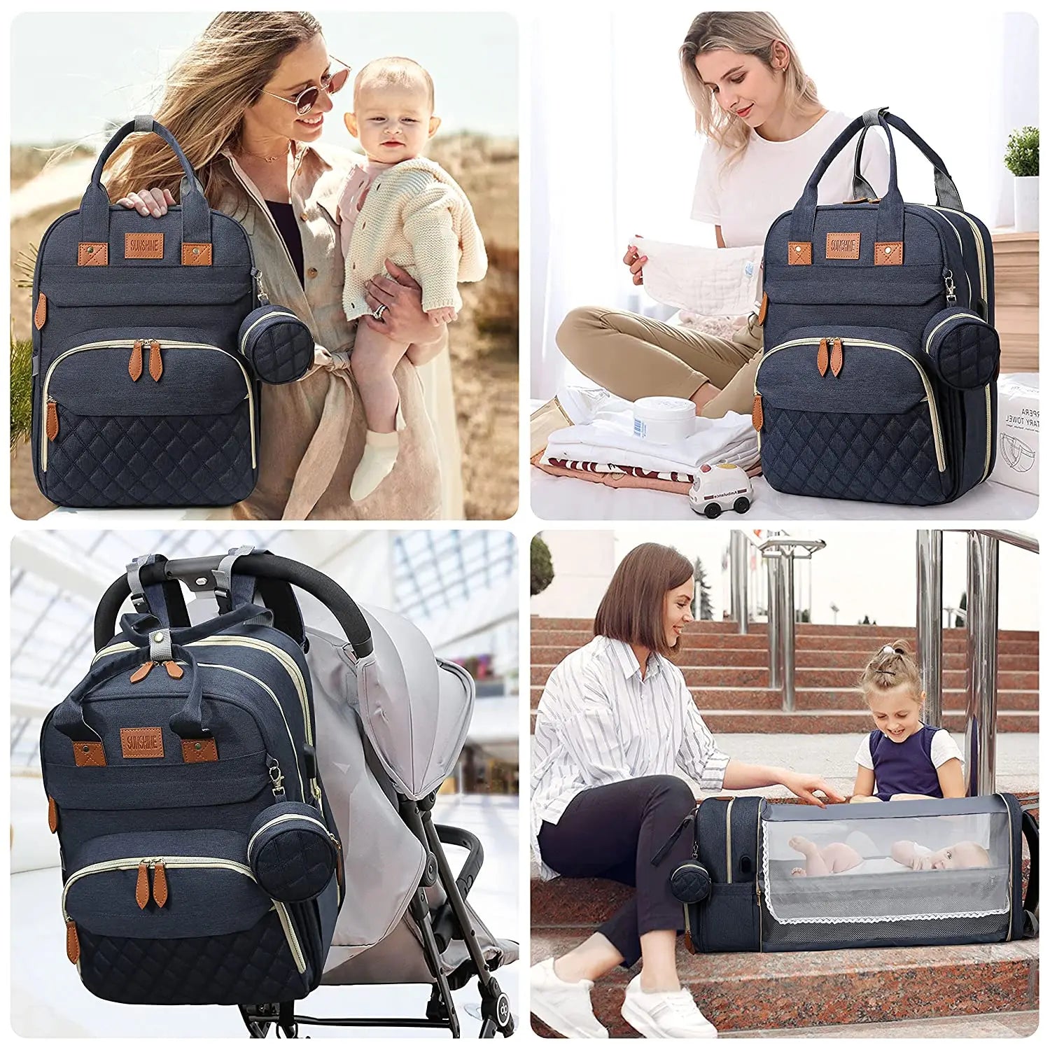 BabyBumply™ 3-in-1 Diaper Bag Backpack & Portable Baby Bed