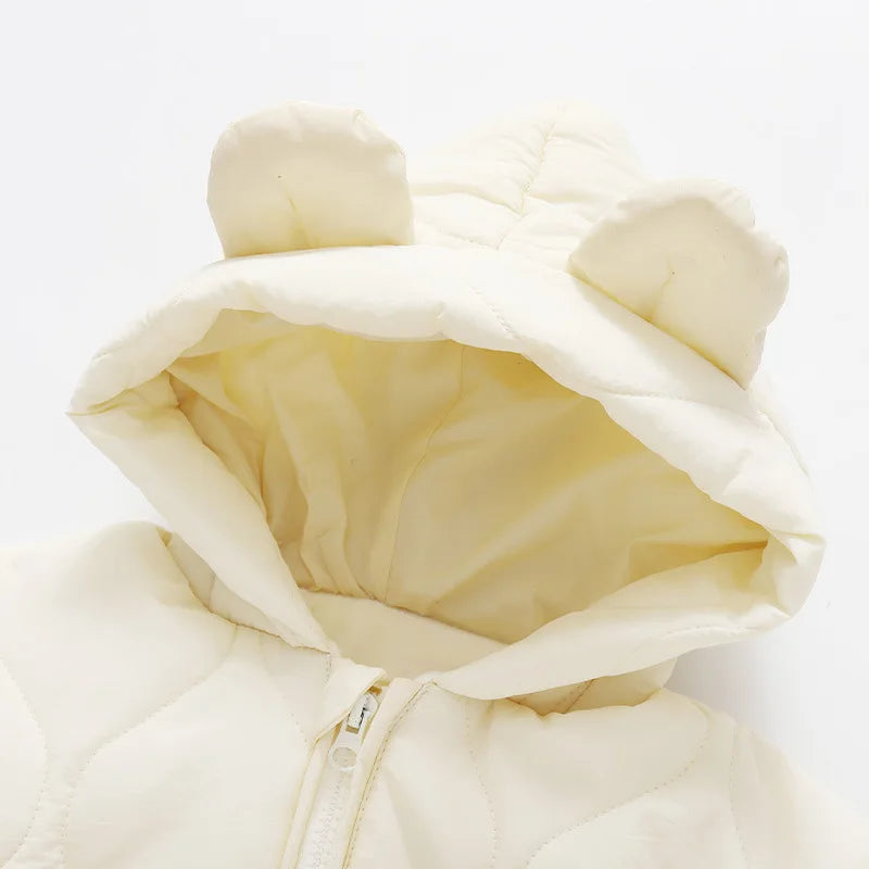 Warm Baby Bear Hooded Romper – Cozy Winter Jumpsuit for Babies