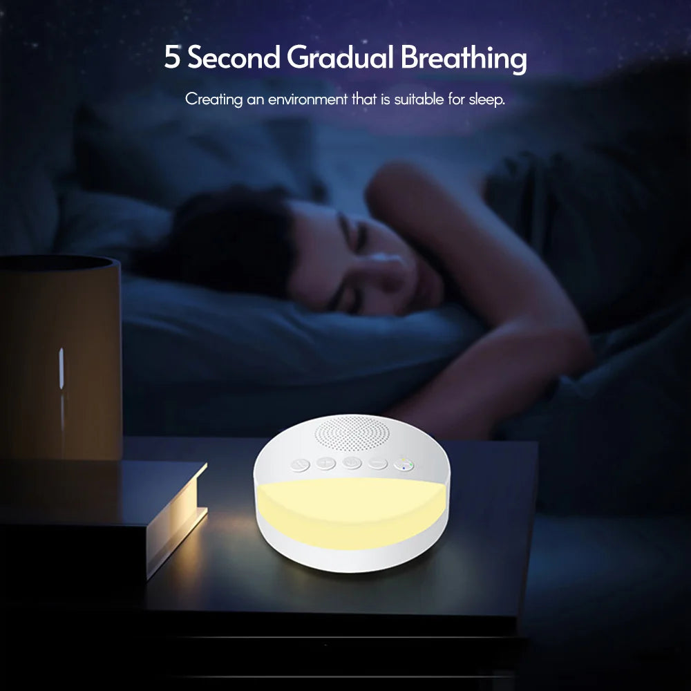 Portable Baby White Noise Machine with Night Light & Sleep Timer