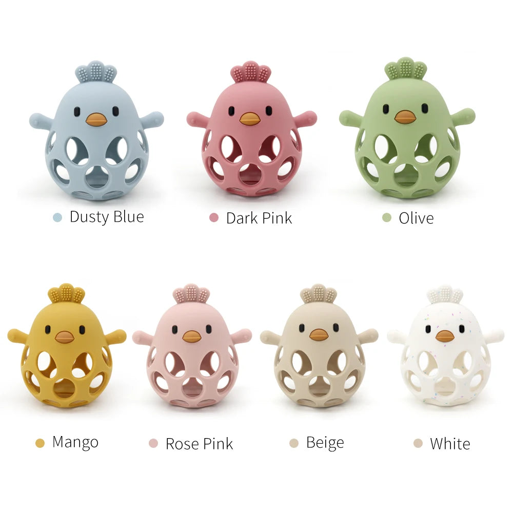 Silicone Baby Teether Toy | Soft Chick-Shaped Sensory Teething Toy
