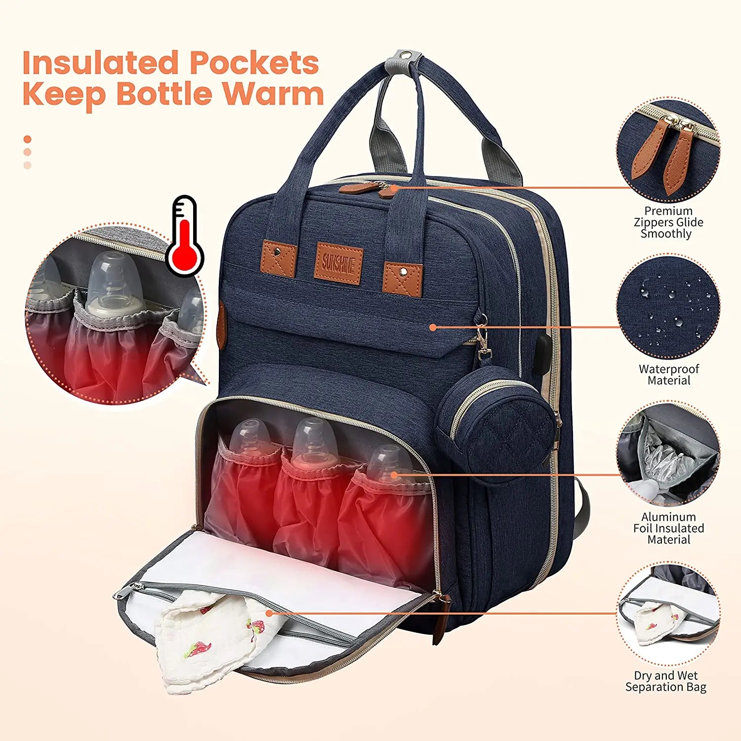 BabyBumply™ 3-in-1 Diaper Bag Backpack & Portable Baby Bed