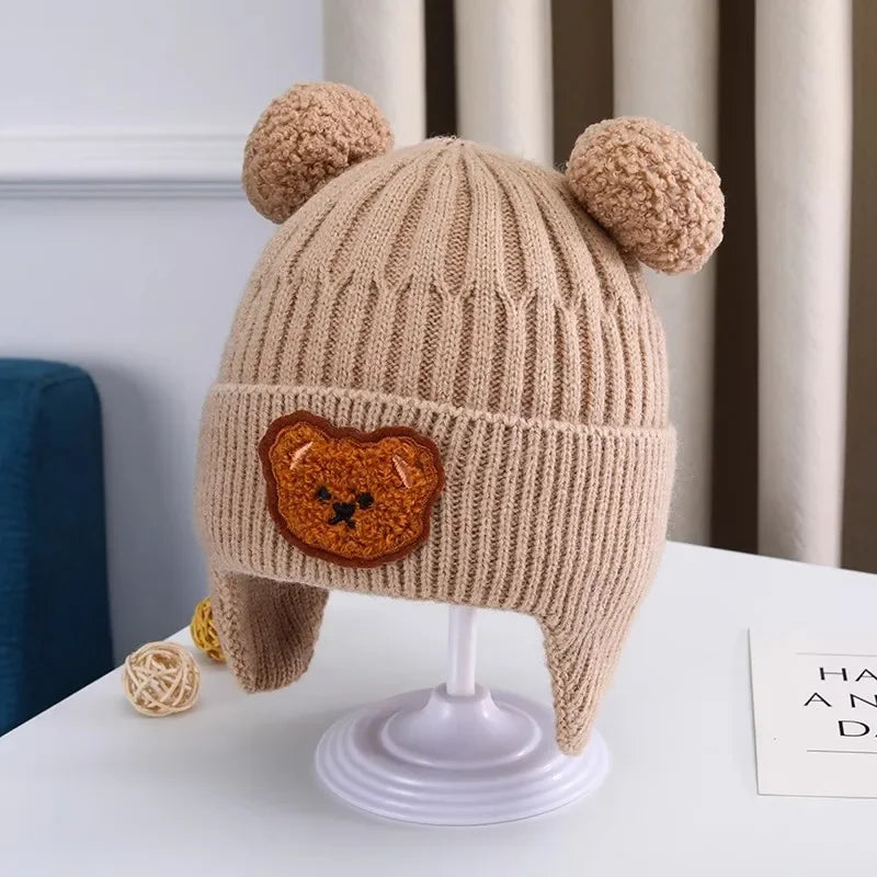 Baby Bear Winter Hat – Soft Knit Warm Ear Protection Beanie