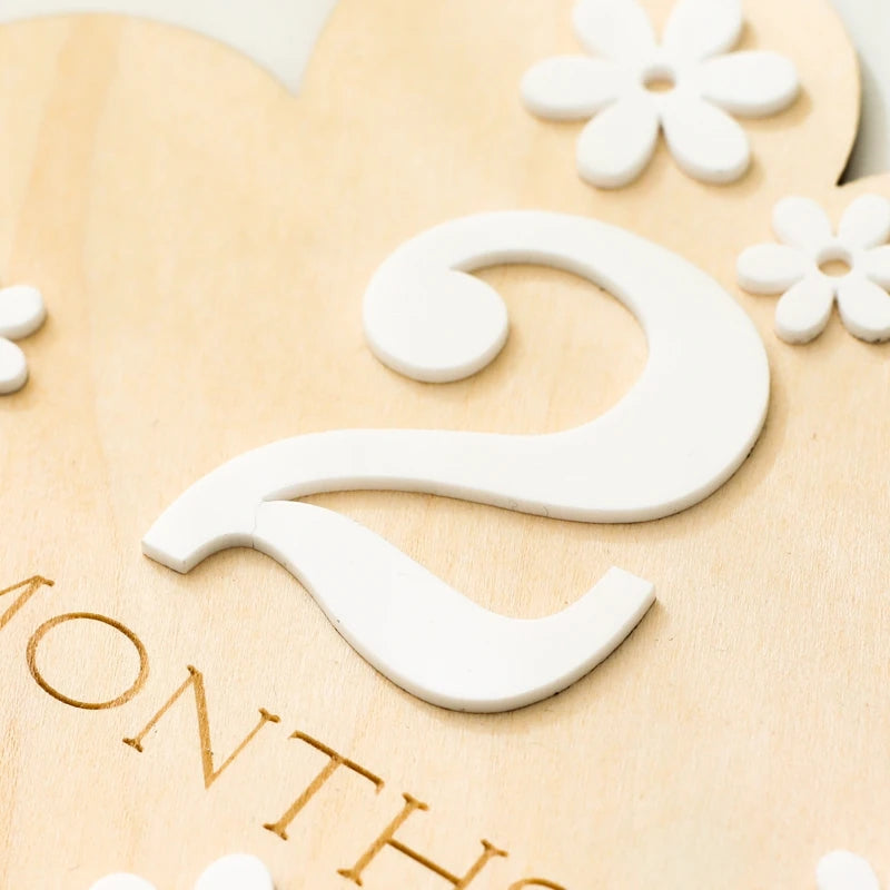 Wooden Baby Milestone Cards – Monthly Photo Props for Baby Memories