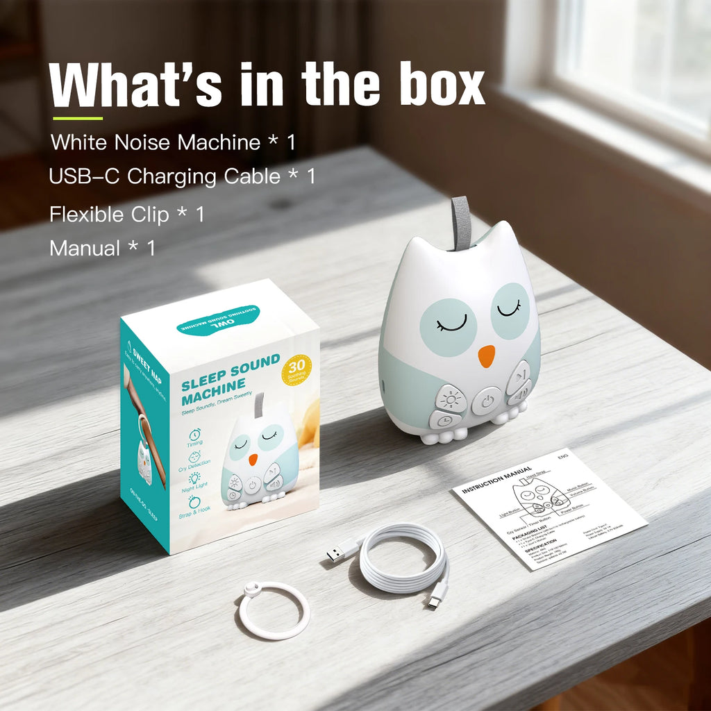Owl Baby White Noise Machine with Night Light & Smart Cry Sensor