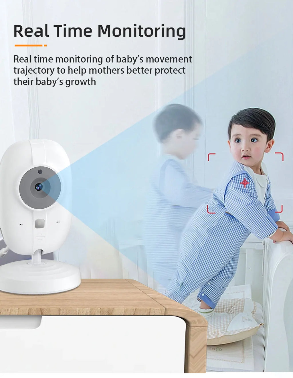 3.5" Wireless Baby Monitor with Night Vision, 2-Way Audio & Temperature Sensor